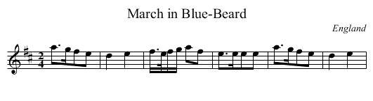 March in Blue-Beard - staff notation