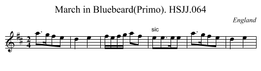 March in Bluebeard(Primo). HSJJ.064 - staff notation