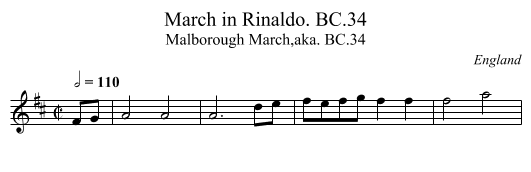 March in Rinaldo. BC.34 - staff notation