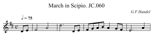 March in Scipio. JC.060 - staff notation