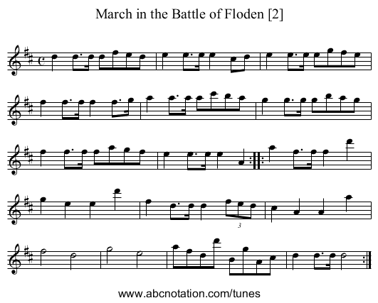 March in the Battle of Floden [2] - staff notation