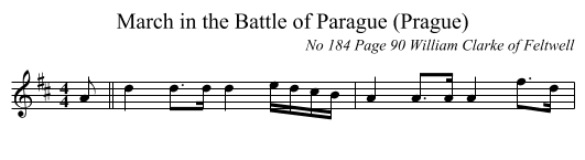 March in the Battle of Parague (Prague) - staff notation