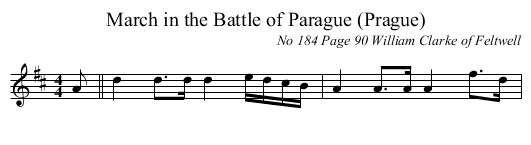 March in the Battle of Parague (Prague) - staff notation