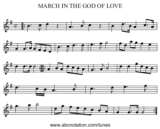 MARCH IN THE GOD OF LOVE - staff notation