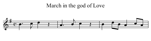 March in the god of Love - staff notation
