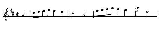 March in the Occasional Oratorio,(Melody). BC.48a - staff notation