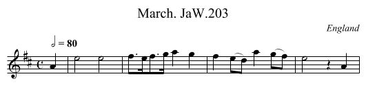 March. JaW.203 - staff notation
