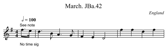March. JBa.42 - staff notation