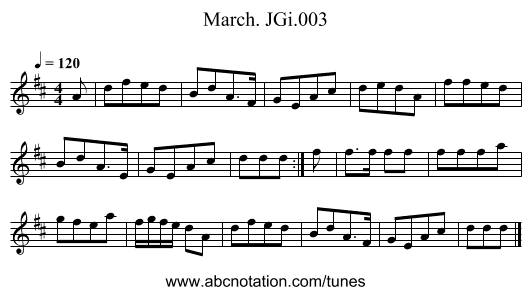 March. JGi.003 - staff notation
