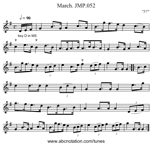 March. JMP.052 - staff notation