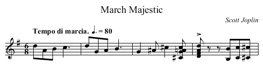 March Majestic - staff notation