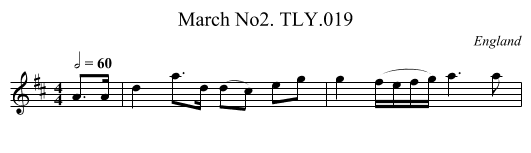 March No2. TLY.019 - staff notation