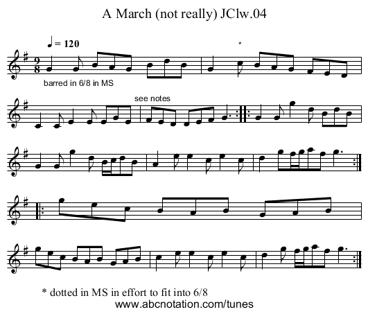 March (not really) JClw.04, A - staff notation