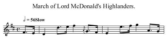 March of Lord McDonald's Highlanders. - staff notation