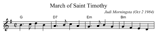 March of Saint Timothy - staff notation