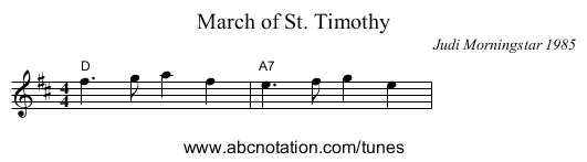 March of St. Timothy - staff notation