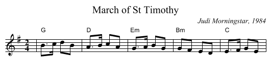 March of St Timothy - staff notation