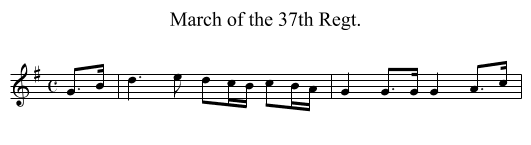 March of the 37th Regt. - staff notation
