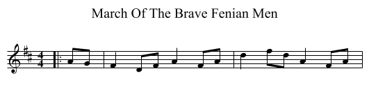 March Of The Brave Fenian Men - staff notation