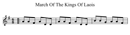 March Of The Kings Of Laois - staff notation