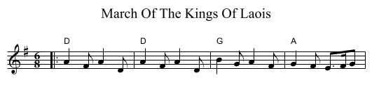March Of The Kings Of Laois - staff notation