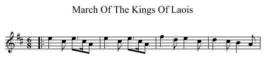 March Of The Kings Of Laois - staff notation