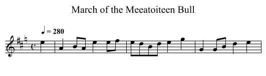March of the Meeatoiteen Bull - staff notation