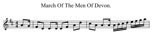 March Of The Men Of Devon. - staff notation