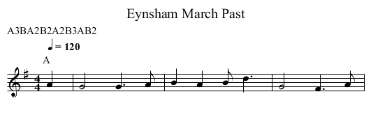 March Past, Eynsham - staff notation