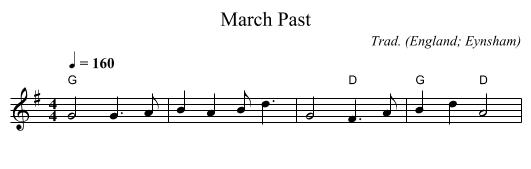 March Past - staff notation