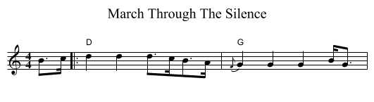 March Through The Silence - staff notation