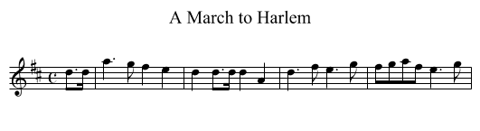 March to Harlem, A - staff notation