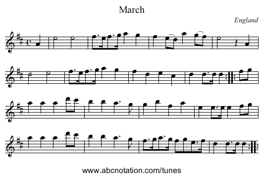 March - staff notation