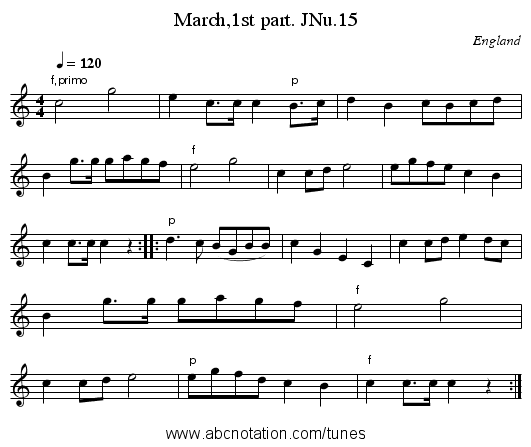 March,1st part. JNu.15 - staff notation