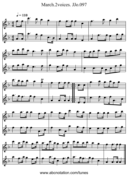 March.2voices. JJo.097 - staff notation