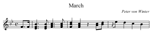 March - staff notation