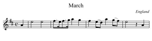 March - staff notation