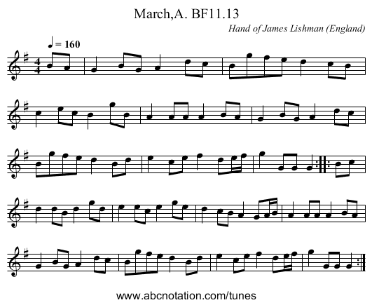 March,A. BF11.13 - staff notation