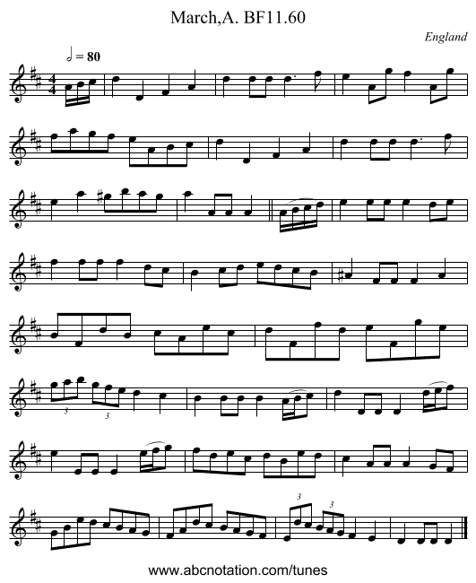 March,A. BF11.60 - staff notation