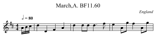 March,A. BF11.60 - staff notation
