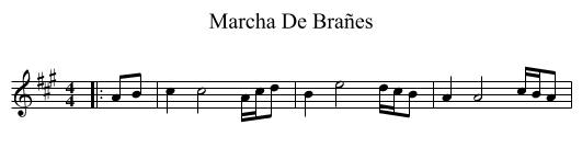 Marcha De Brañes - staff notation