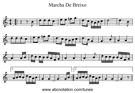 Marcha De Breixo - staff notation