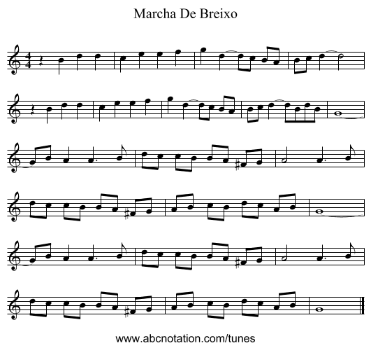 Marcha De Breixo - staff notation