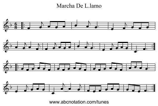 Marcha De L.lamo - staff notation
