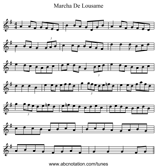 Marcha De Lousame - staff notation