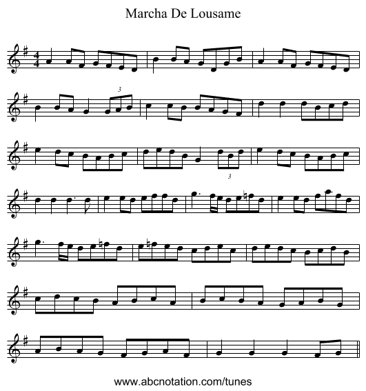 Marcha De Lousame - staff notation