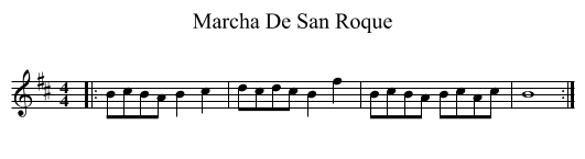 Marcha De San Roque - staff notation