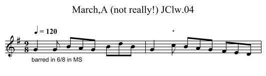 March,A (not really!) JClw.04 - staff notation