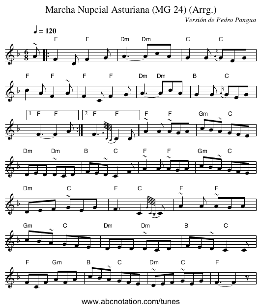 Marcha Nupcial Asturiana (MG 24) (Arrg.) - staff notation