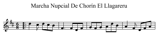 Marcha Nupcial De Chorín El Llagareru - staff notation